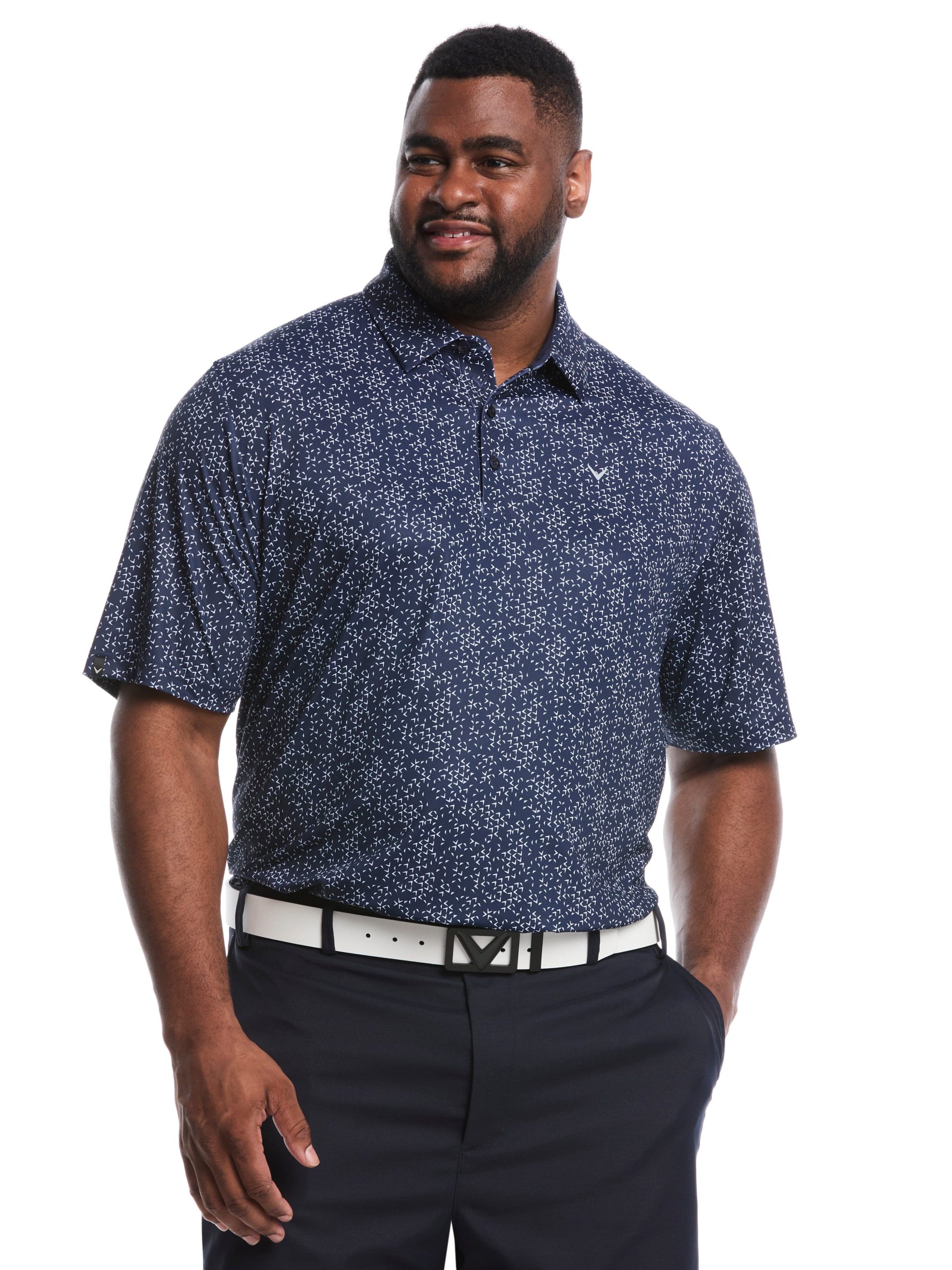 Big & Tall Chevron Print Golf Polo - Image 9