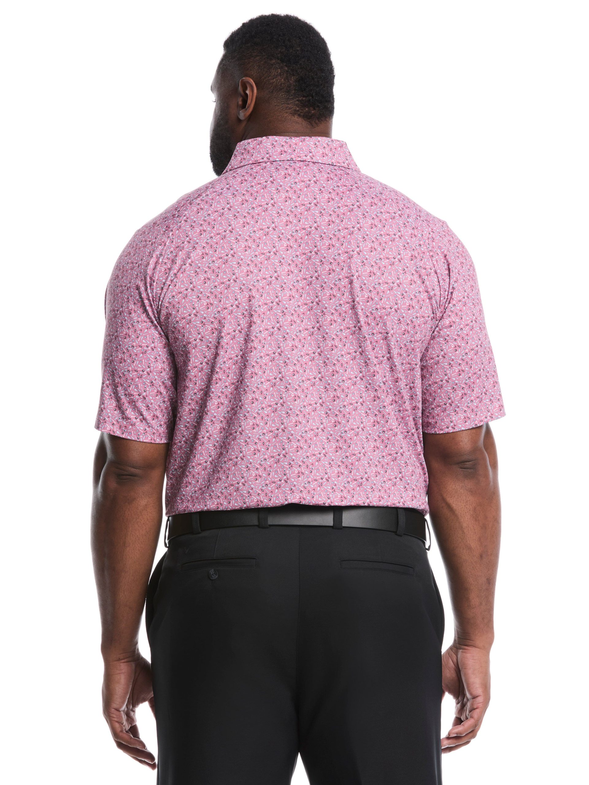 Big & Tall Confetti Print Golf Polo Shirt - Image 2