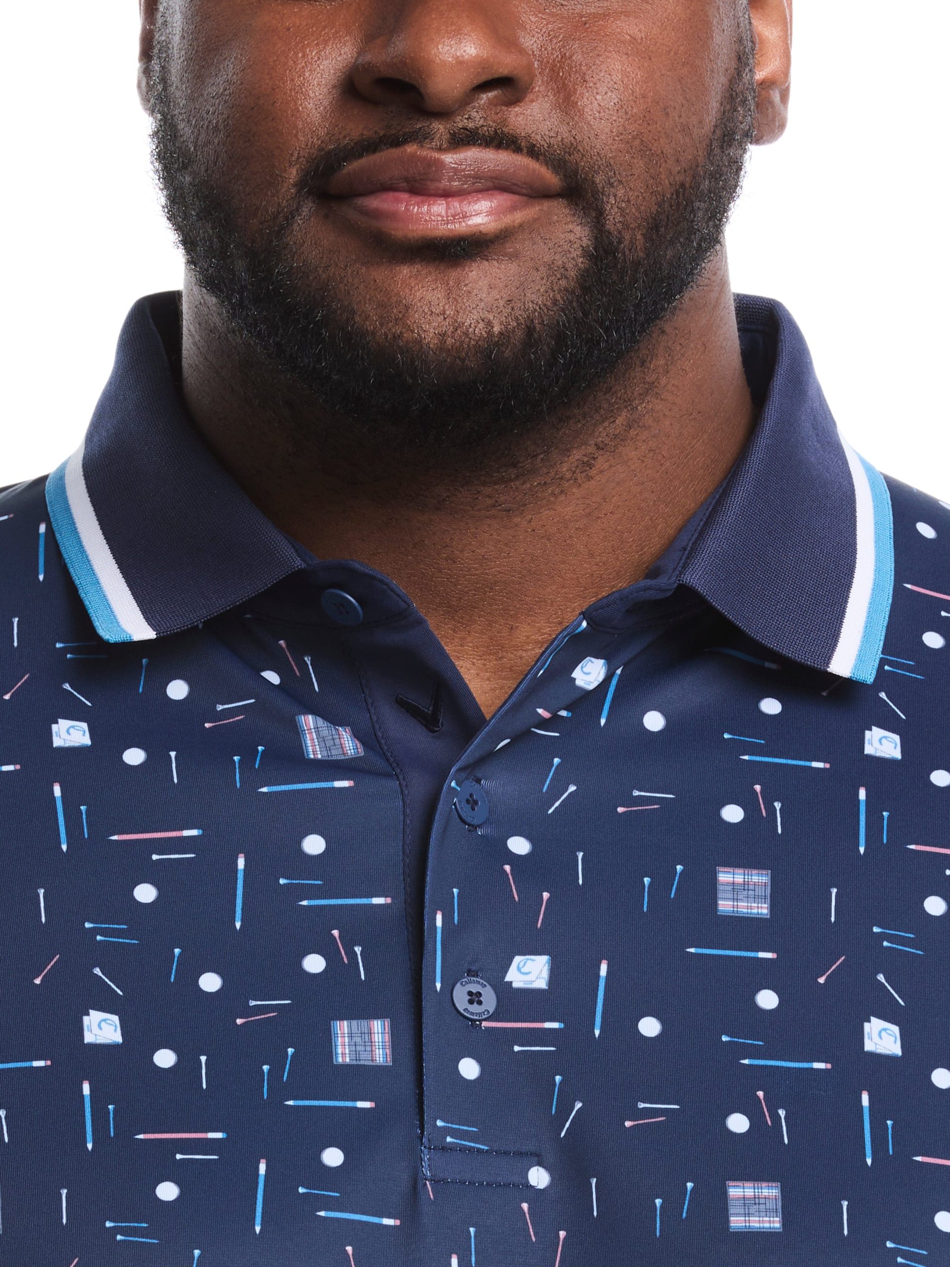 Big & Tall Golf Collection Print Golf Polo - Image 3