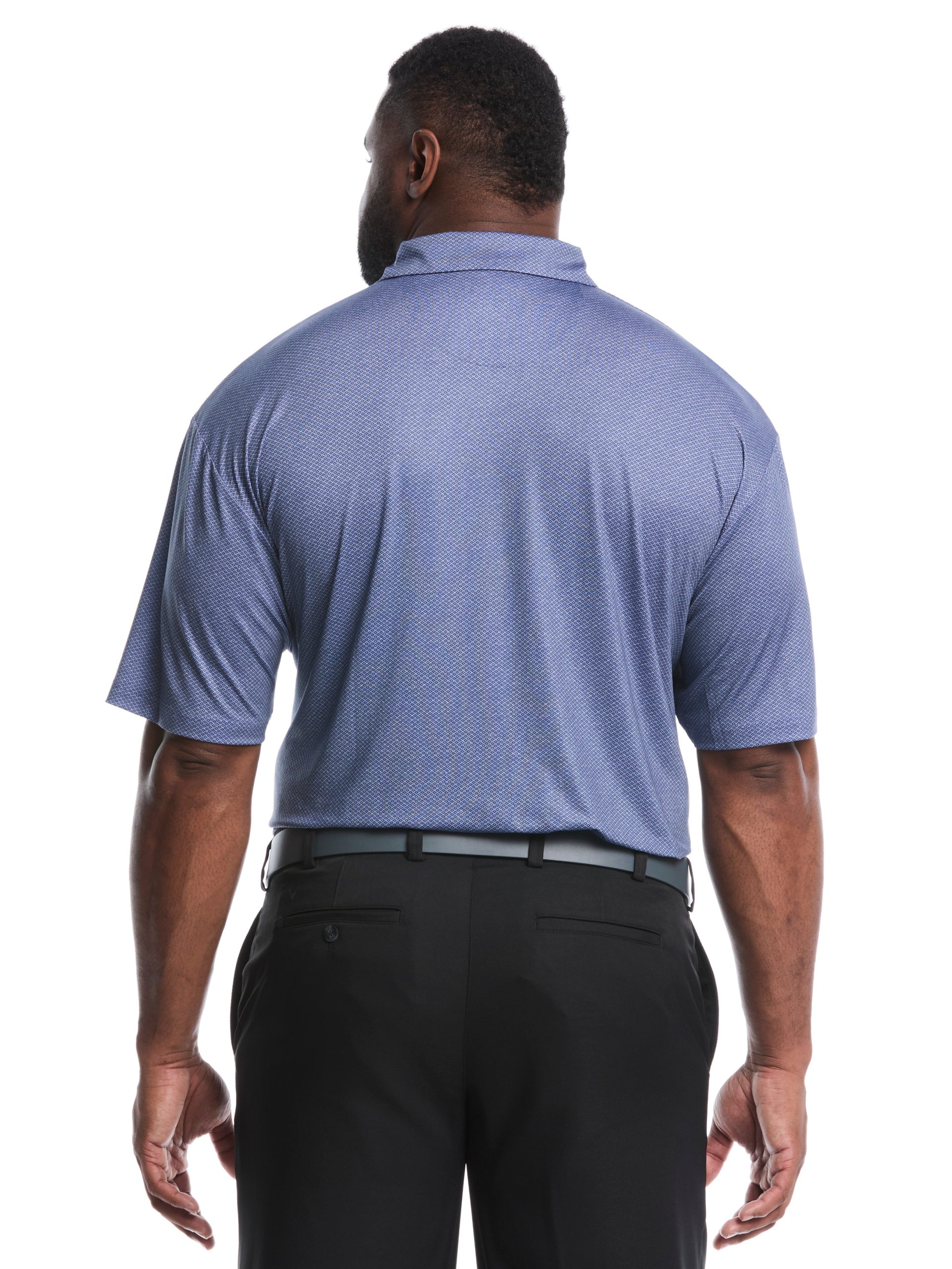 Big & Tall Heather Geo Print Golf Polo - Image 10