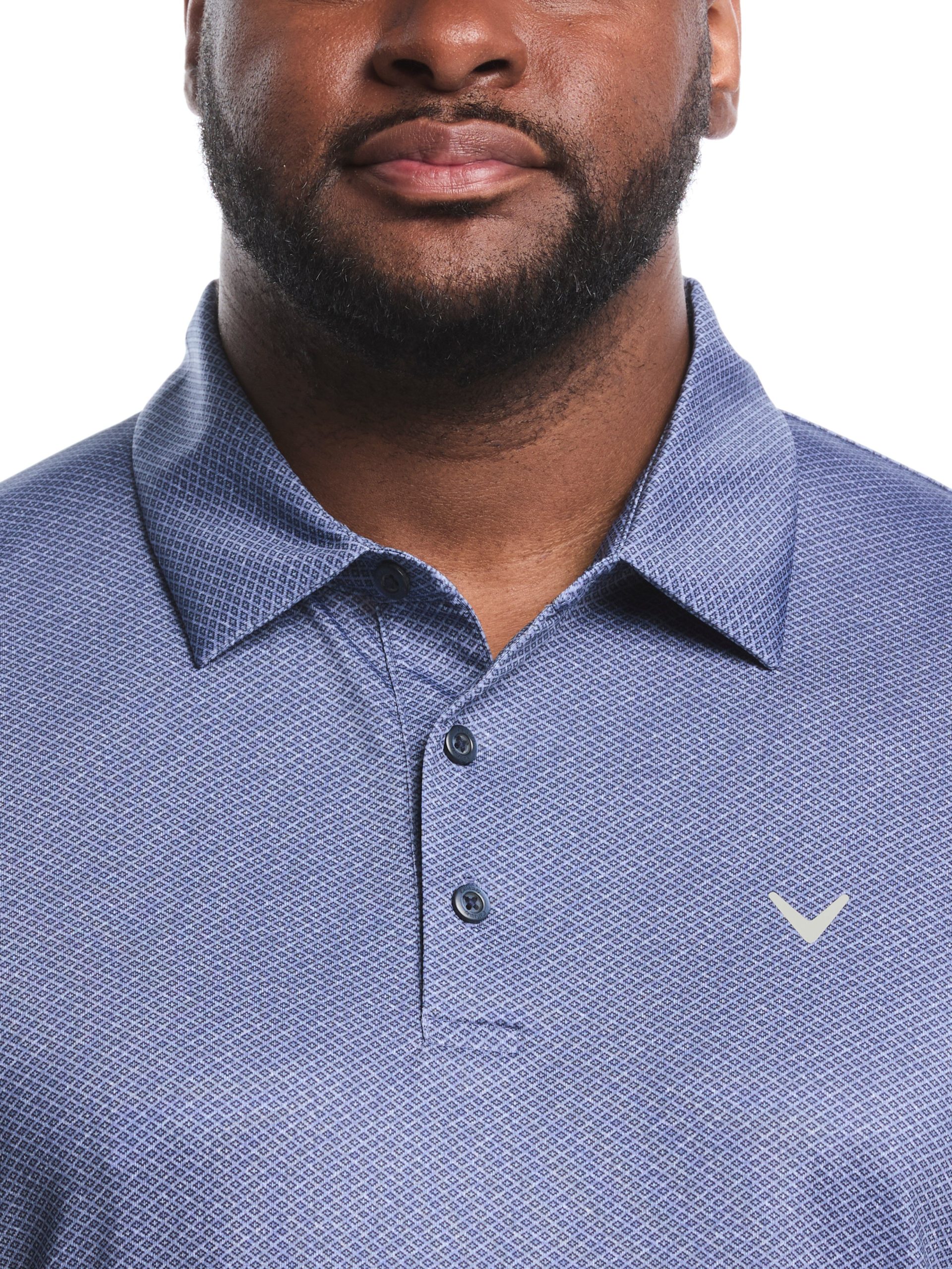 Big & Tall Heather Geo Print Golf Polo - Image 11