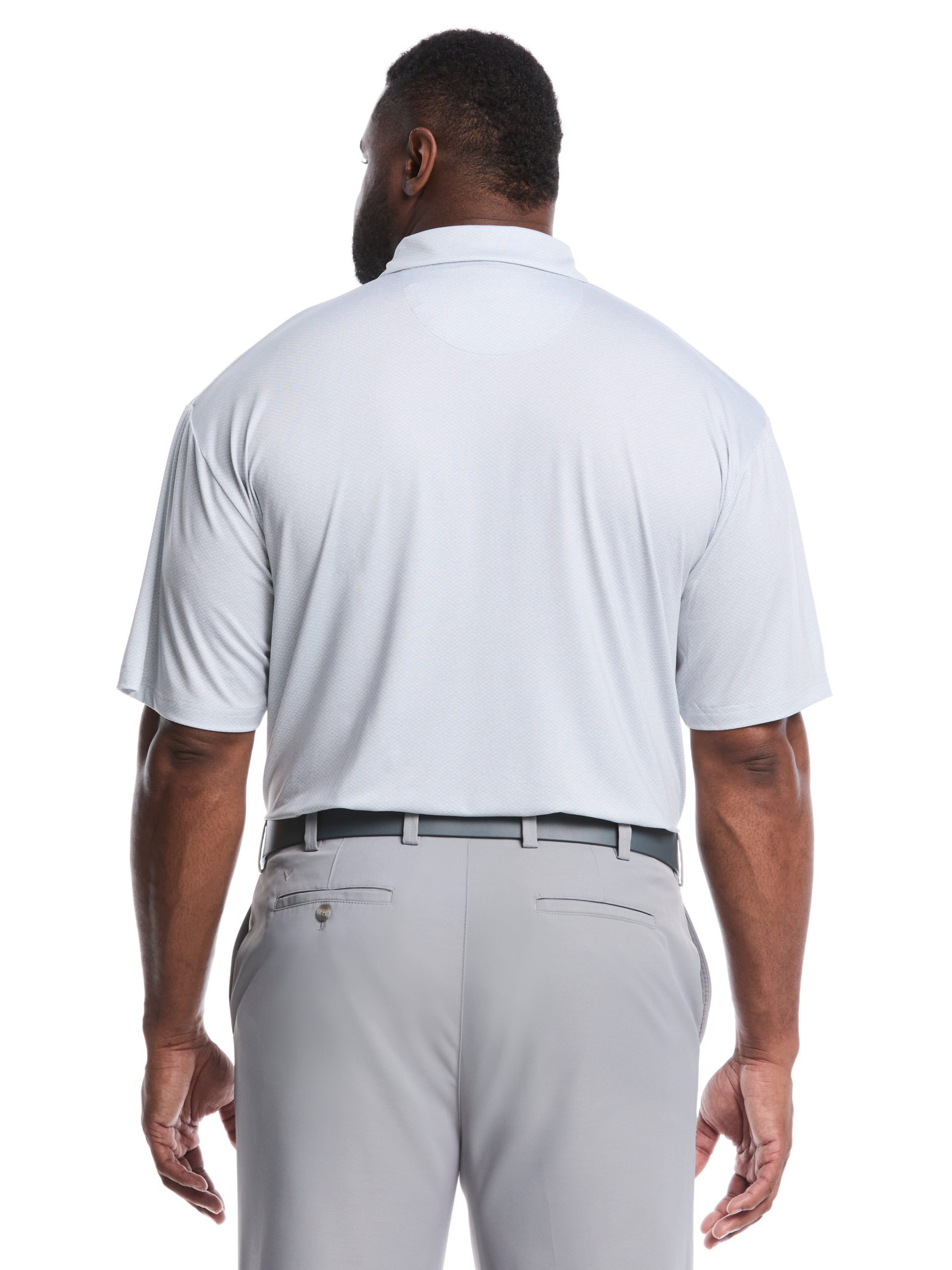 Big & Tall Heather Geo Print Golf Polo - Image 2