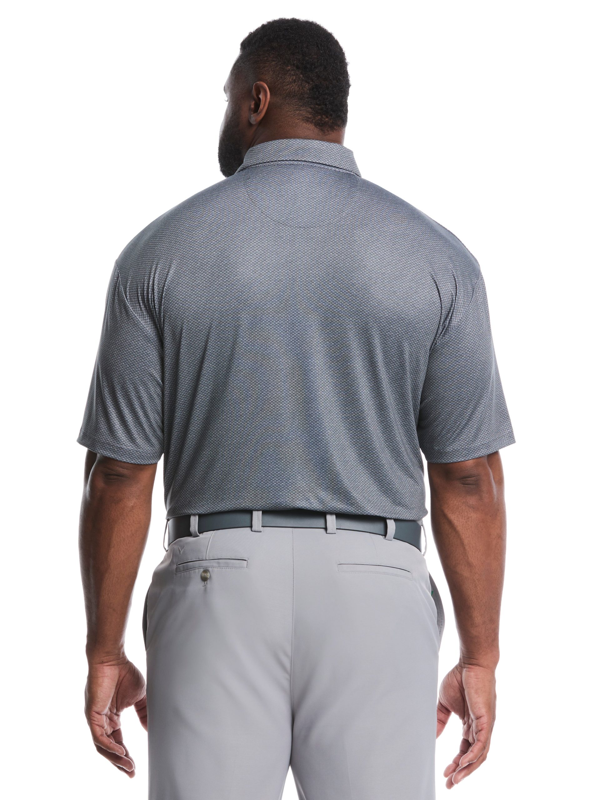 Big & Tall Heather Geo Print Golf Polo - Image 6