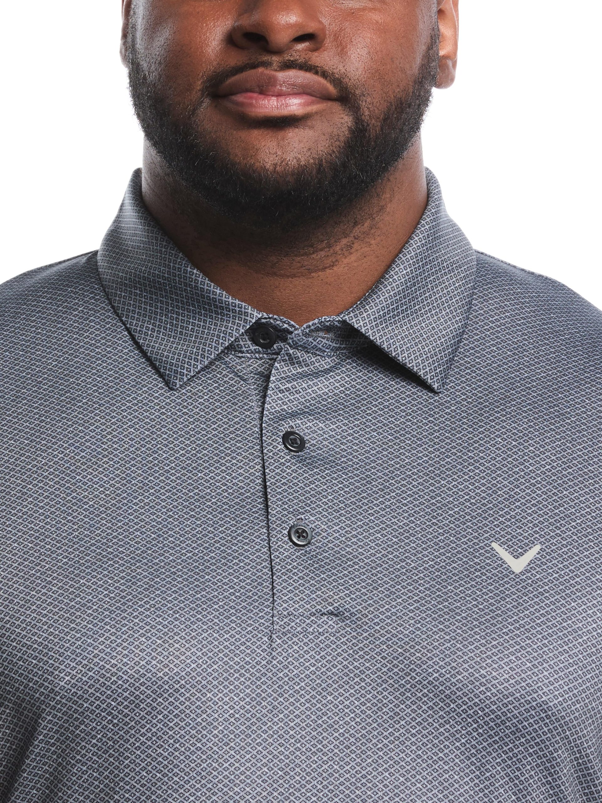 Big & Tall Heather Geo Print Golf Polo - Image 7