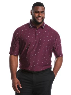 Big & Tall Memento Print Golf Polo