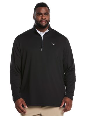 Big & Tall Solid Sun Quarter Zip Pullover