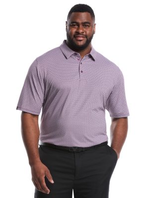 Big & Tall Textured Chevron Print Golf Polo