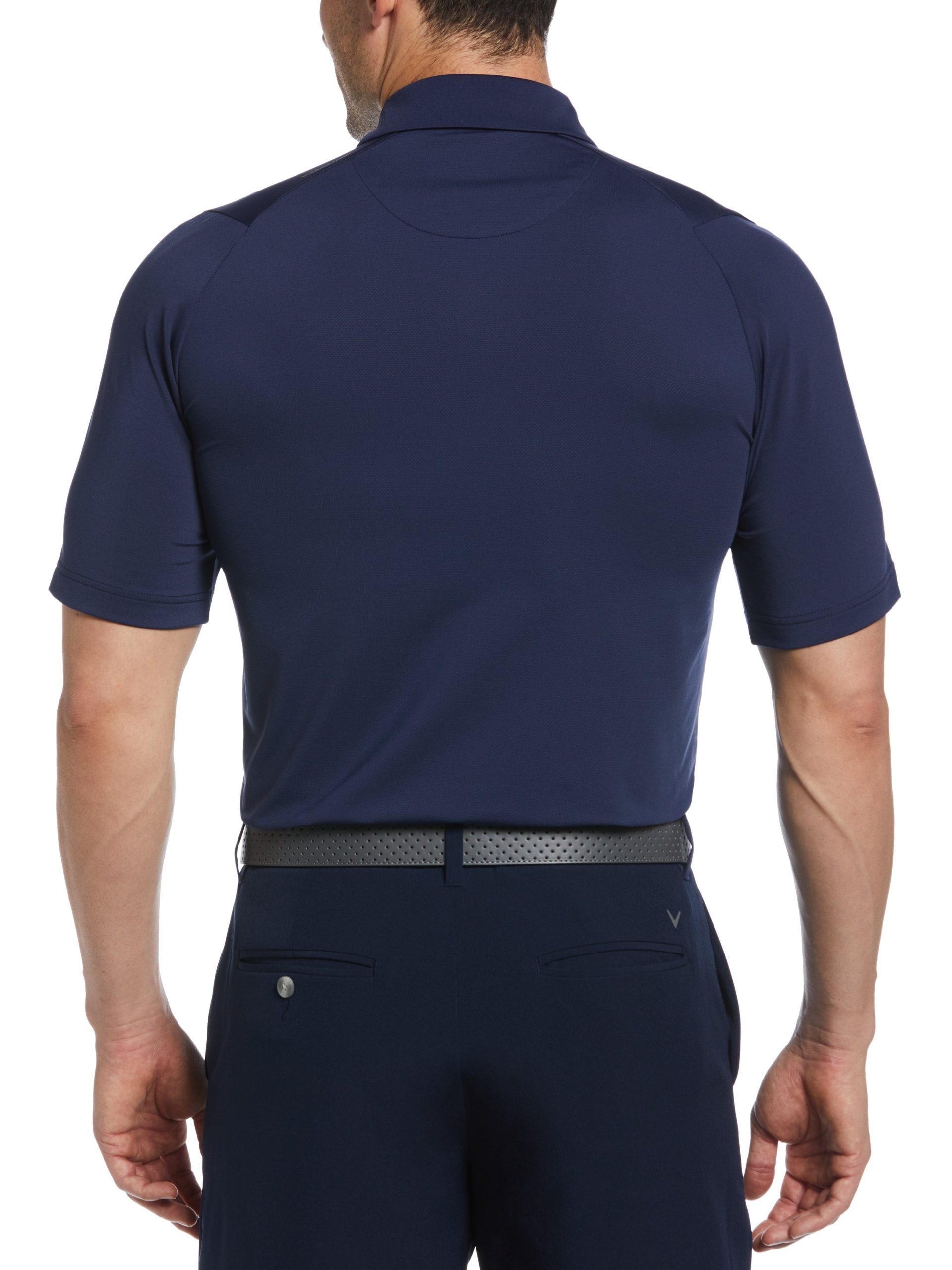 Big & Tall Yarn Dyed Energized Engineered Stripe Golf Polo - Image 2