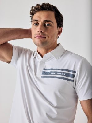Callaway Legacy Collection? Mens Triple Track Chest Block Golf Polo