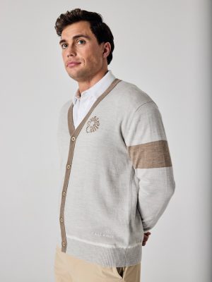 Callaway Legacy Collection? Mens Color Block Golf Cardigan Sweater