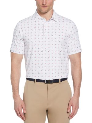 Mens Abstract Chev Print Polo