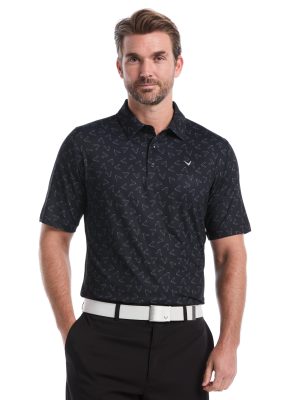 Mens All Over Chevron Printed Polo