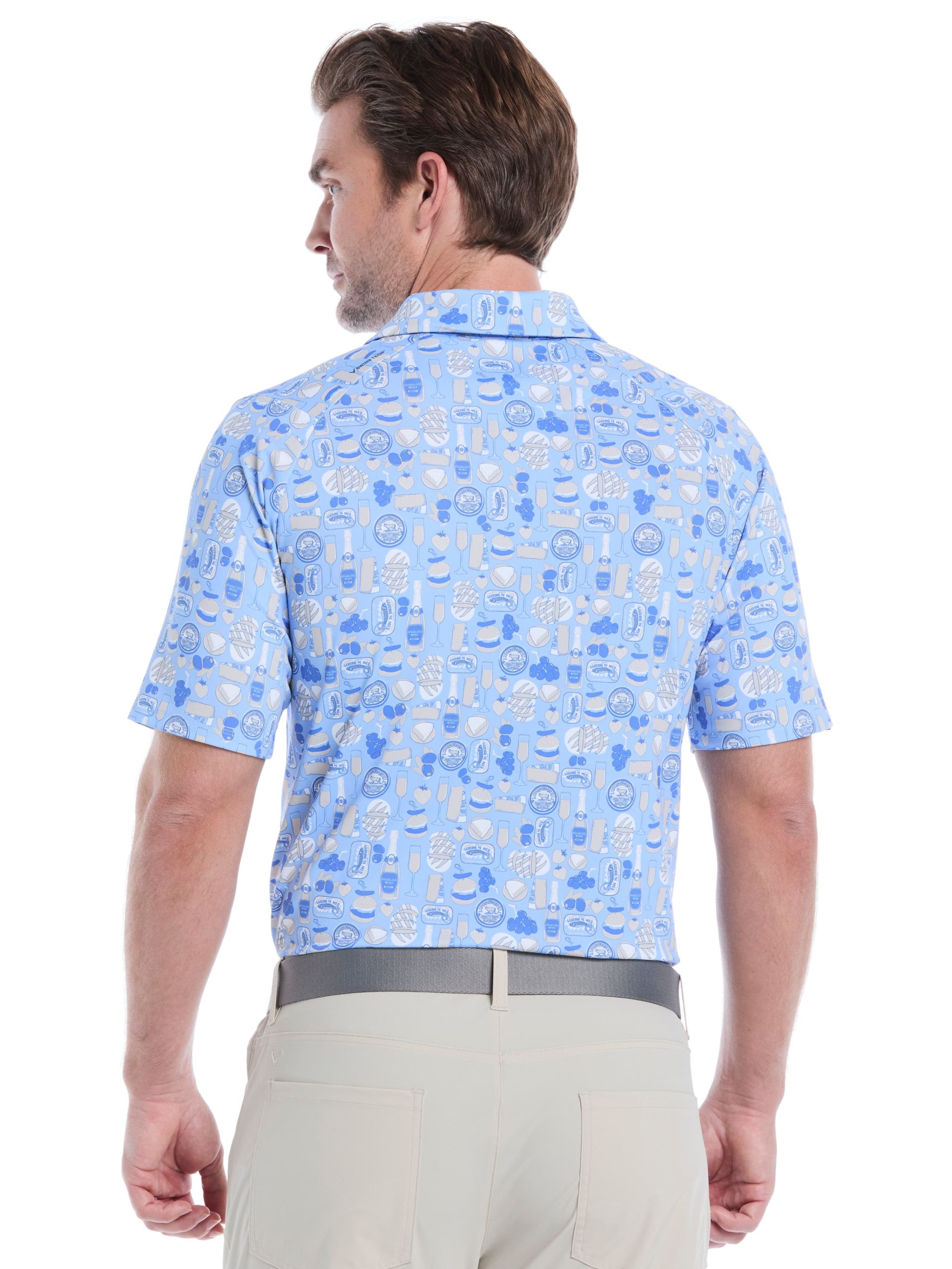 Mens Celebration Feast Print Golf Polo - Image 2