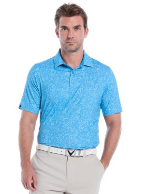 Mens Chevron Print Golf Polo