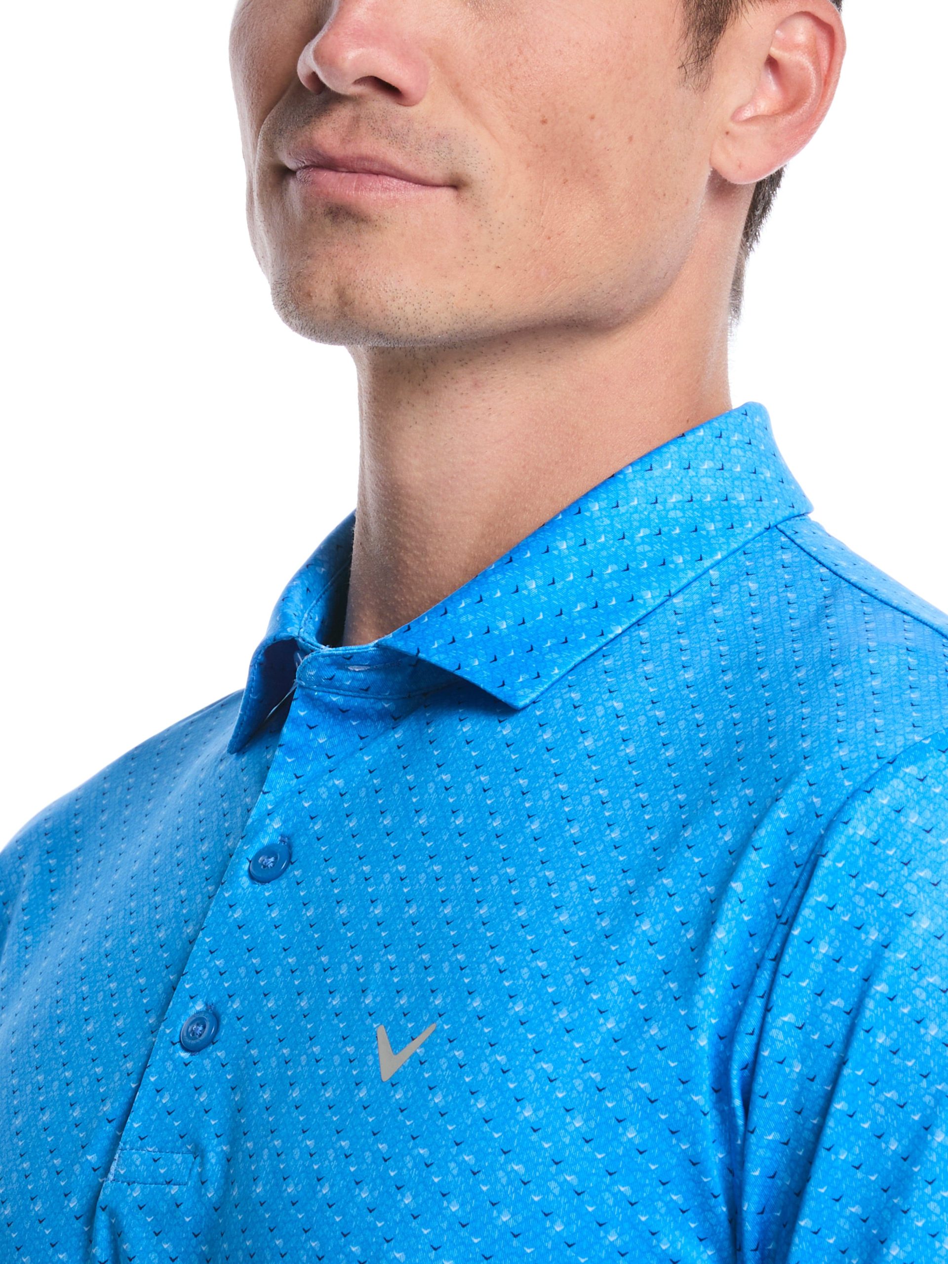 Mens Chevron Print Golf Polo Shirt - Image 11