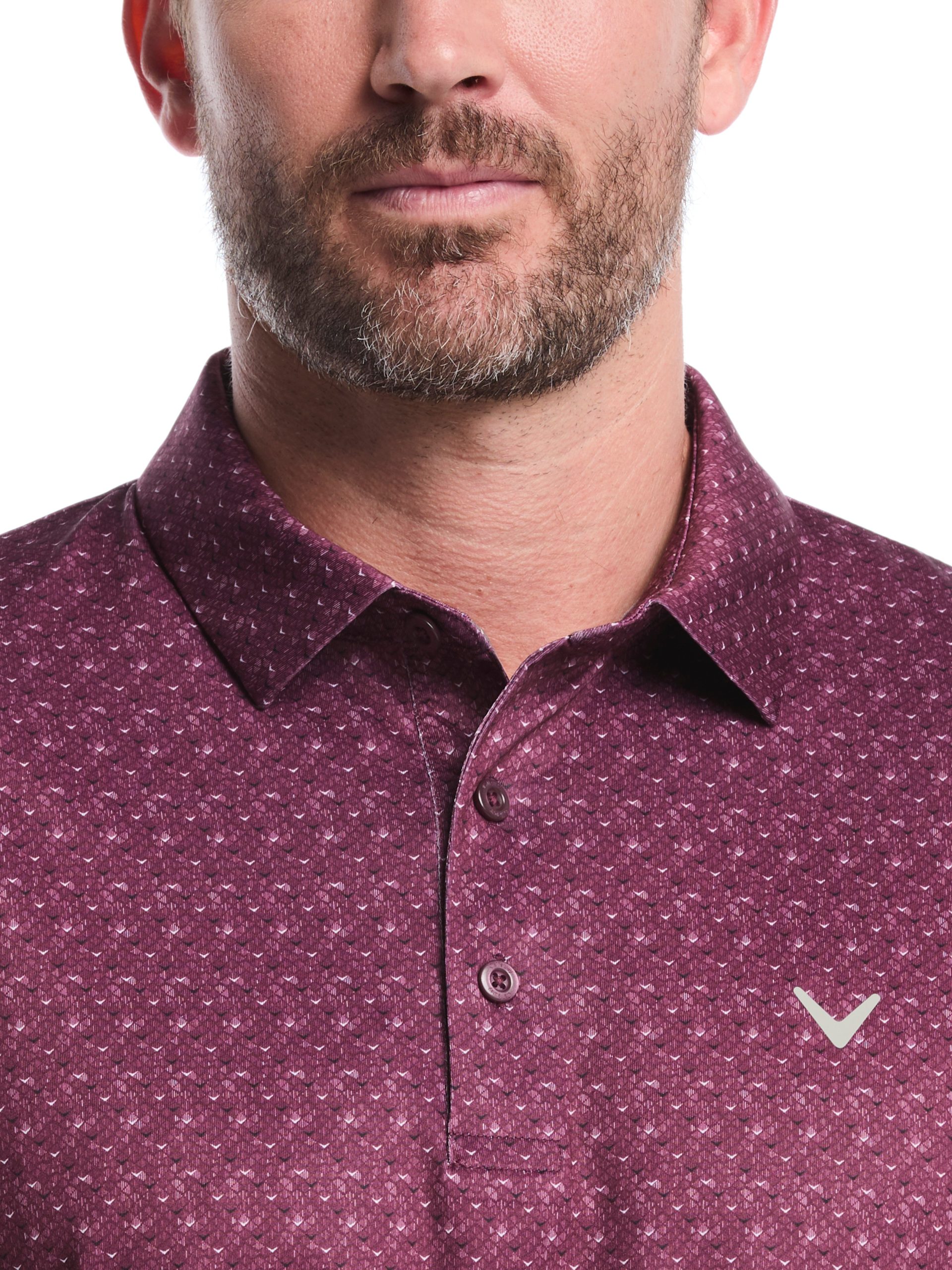 Mens Chevron Print Golf Polo Shirt - Image 3