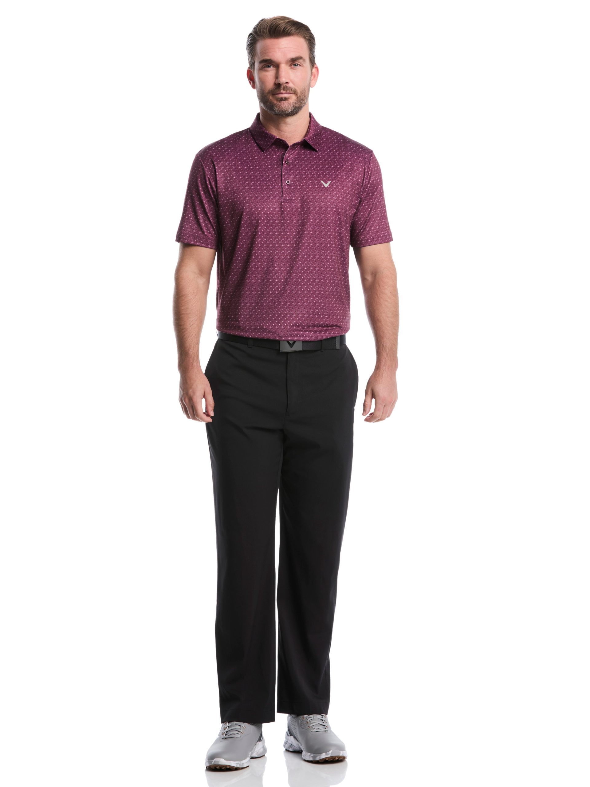 Mens Chevron Print Golf Polo Shirt - Image 4