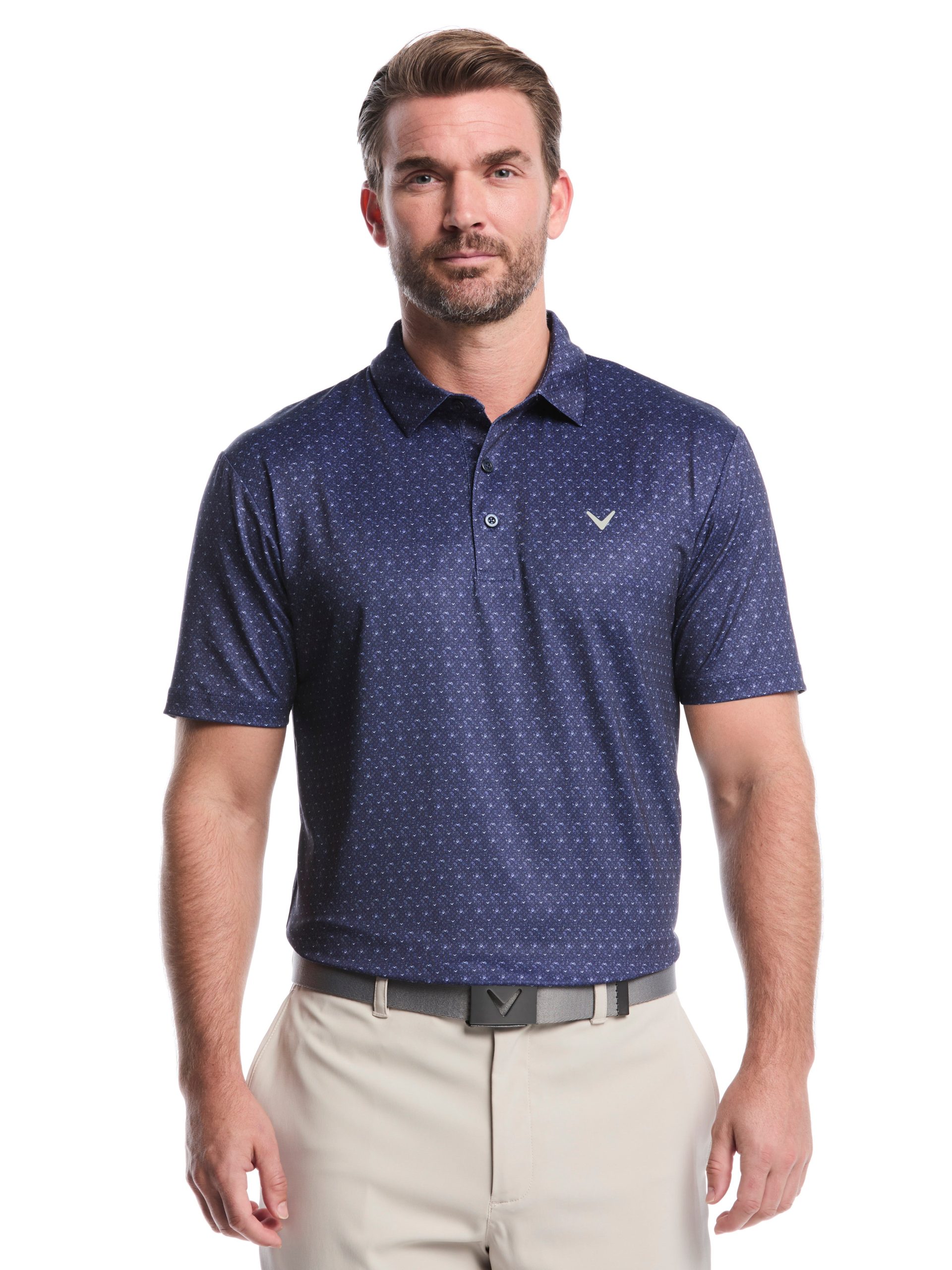 Mens Chevron Print Golf Polo Shirt - Image 5