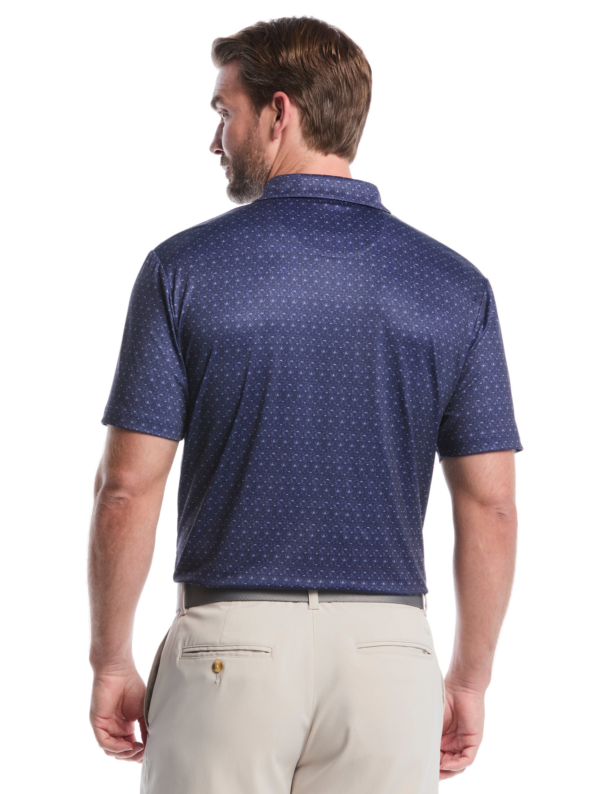 Mens Chevron Print Golf Polo Shirt - Image 6