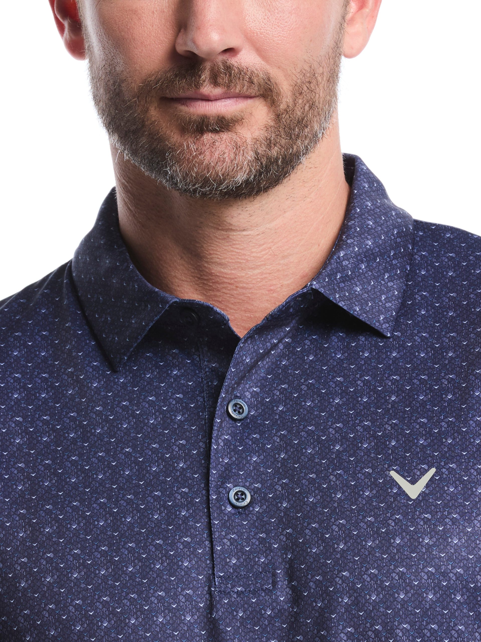 Mens Chevron Print Golf Polo Shirt - Image 7