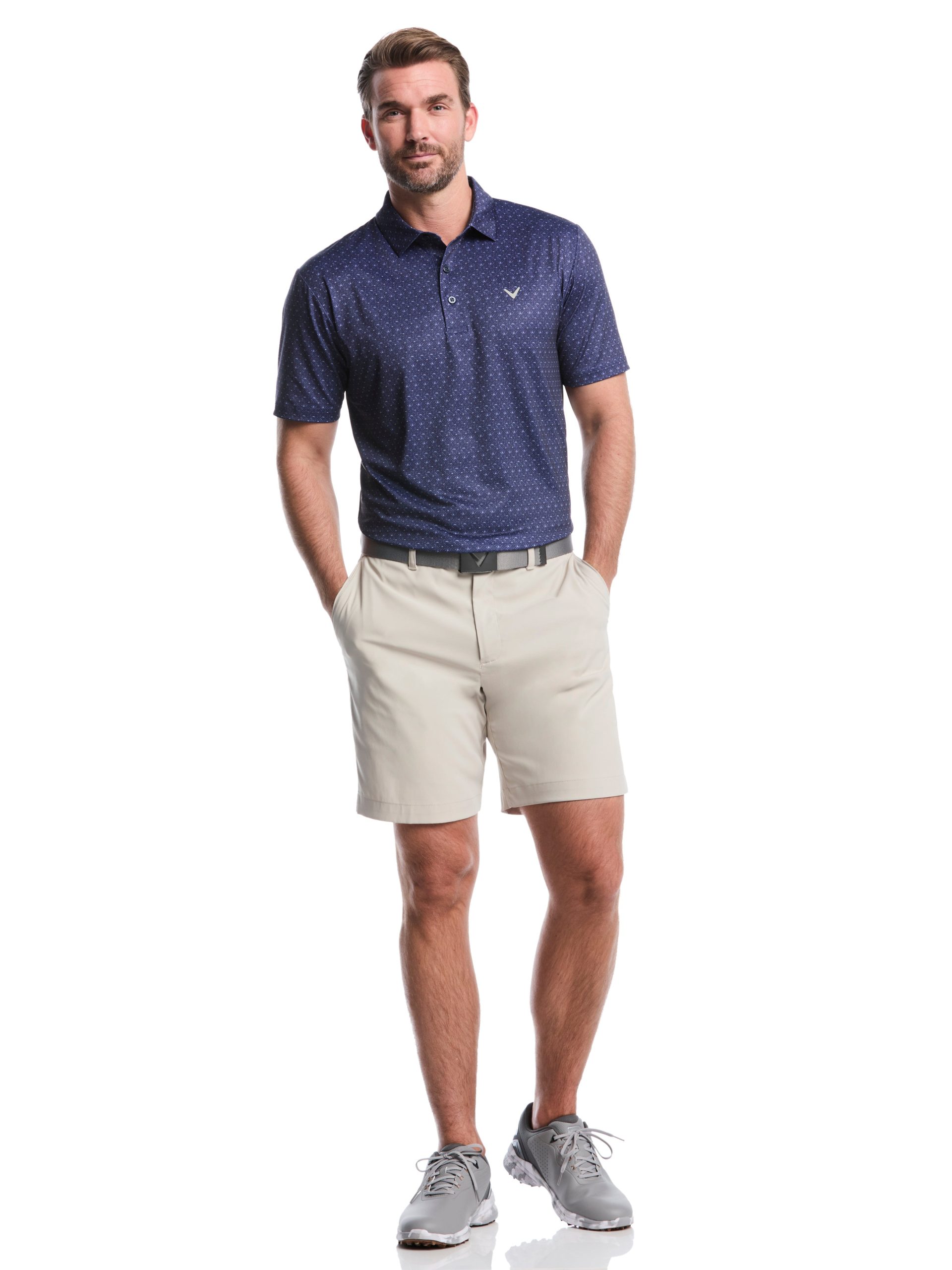 Mens Chevron Print Golf Polo Shirt - Image 8