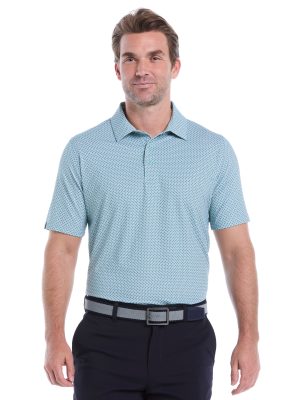 Mens Chevron Print Golf Polo Shirt