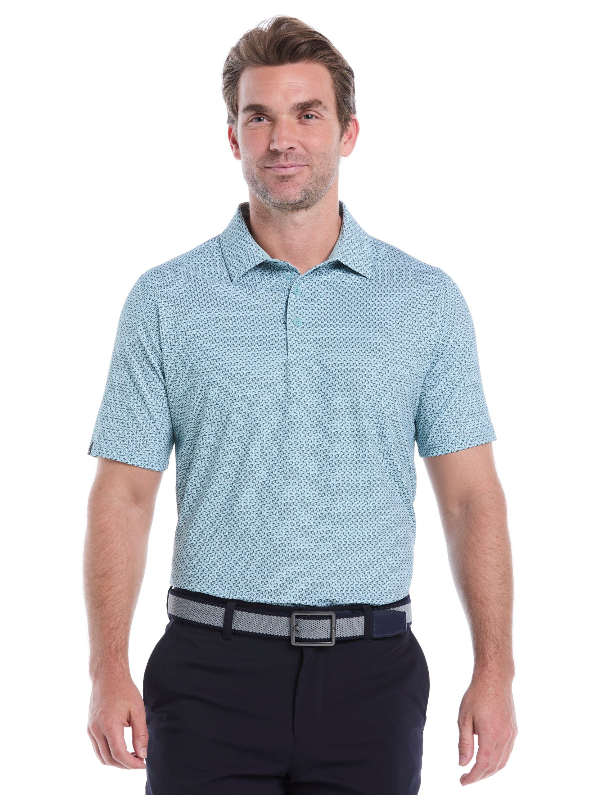 Mens Chevron Print Golf Polo Shirt