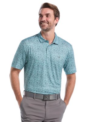 Mens Confetti Hex Print Golf Polo