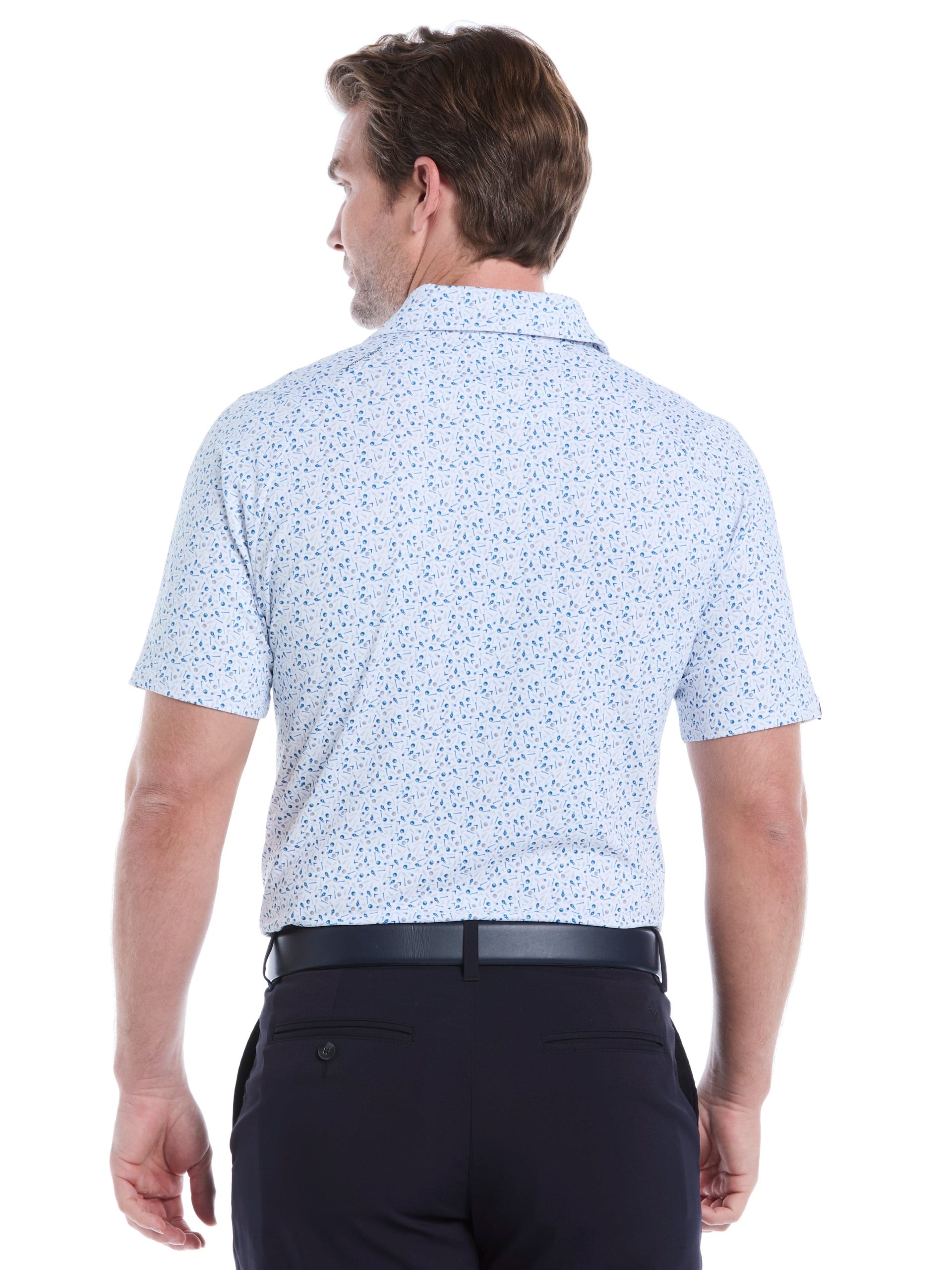 Mens Confetti Print Golf Polo Shirt - Image 2