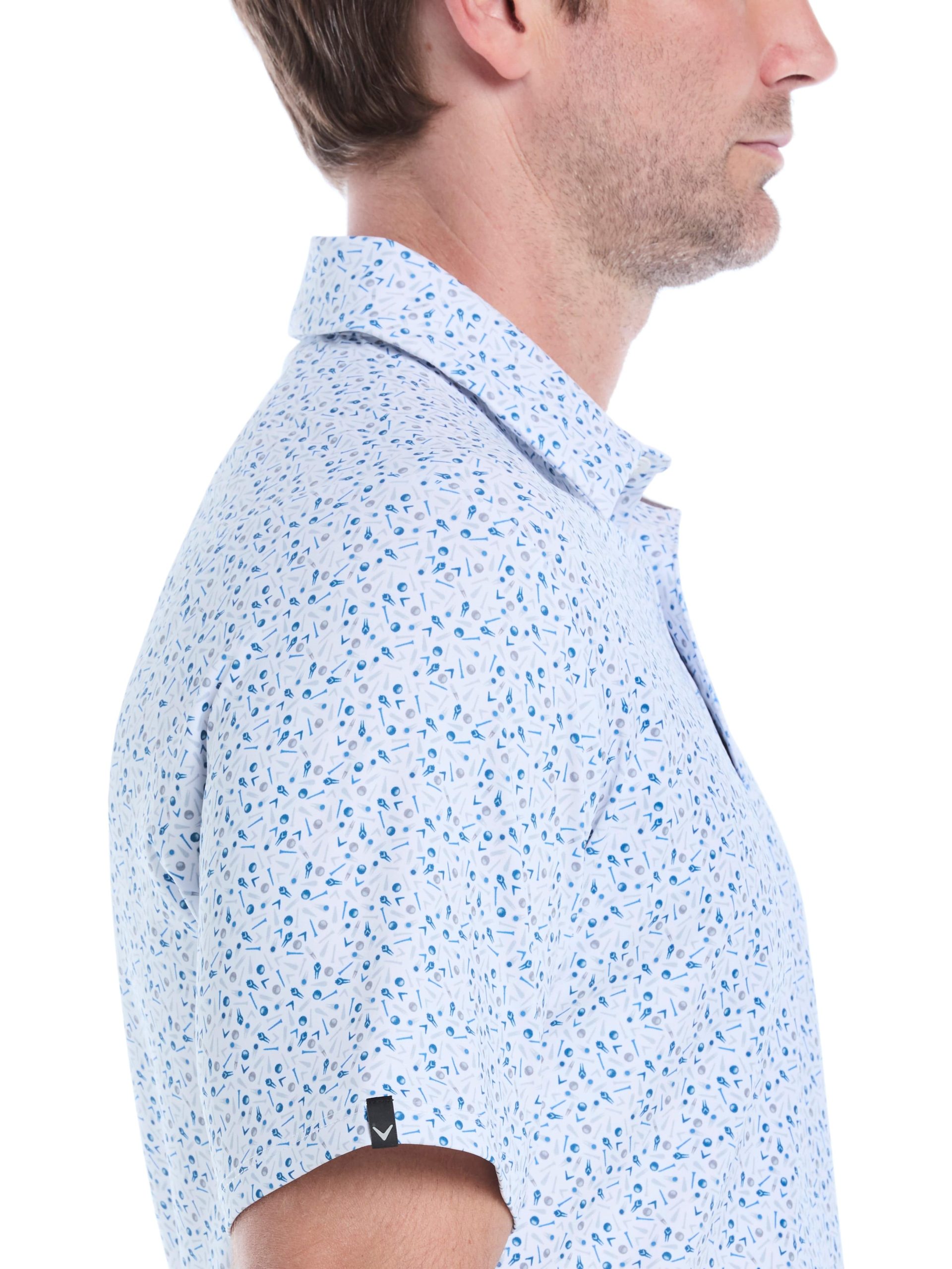 Mens Confetti Print Golf Polo Shirt - Image 5