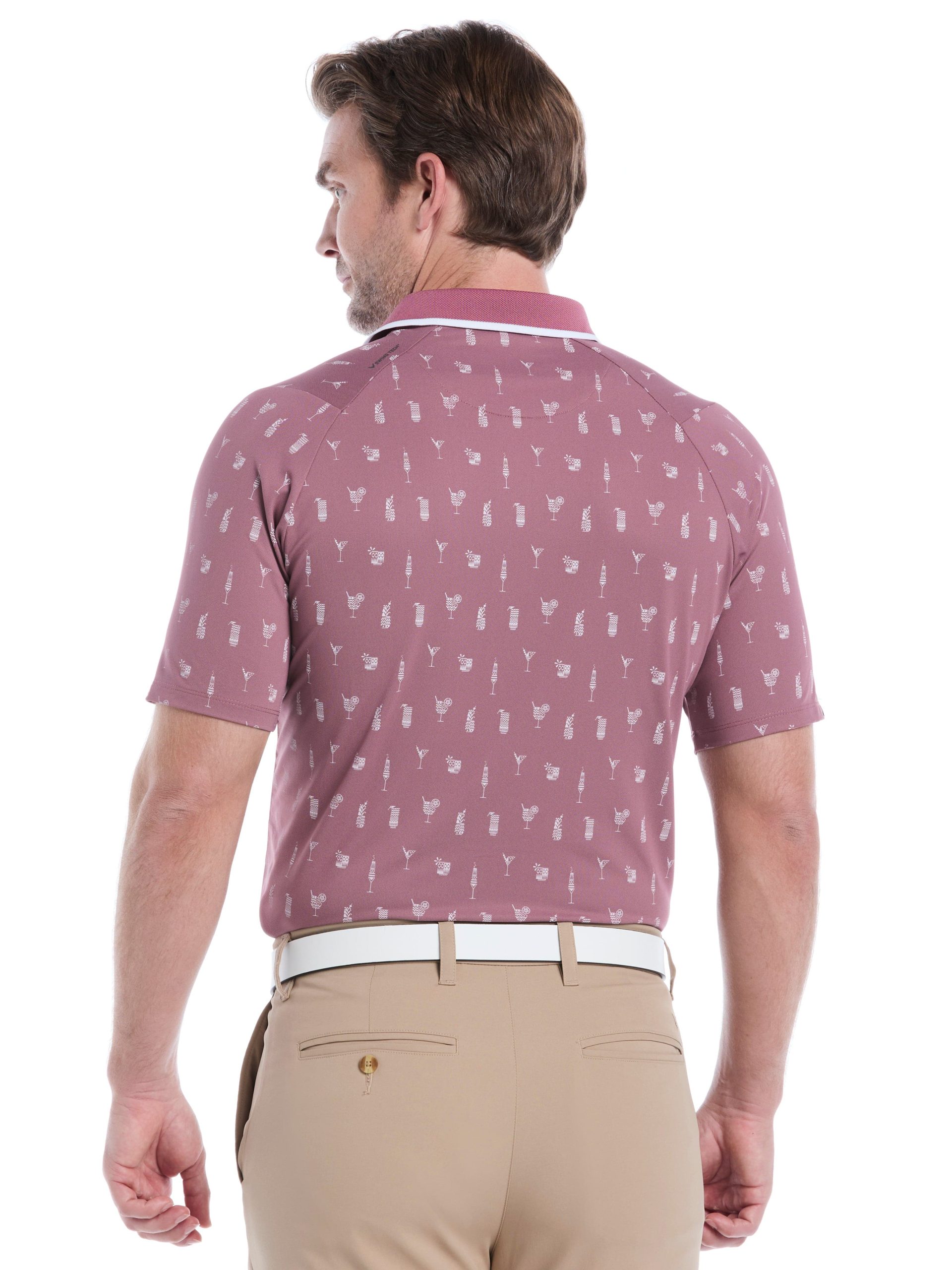 Mens Geo Cocktail Print Golf Polo - Image 7