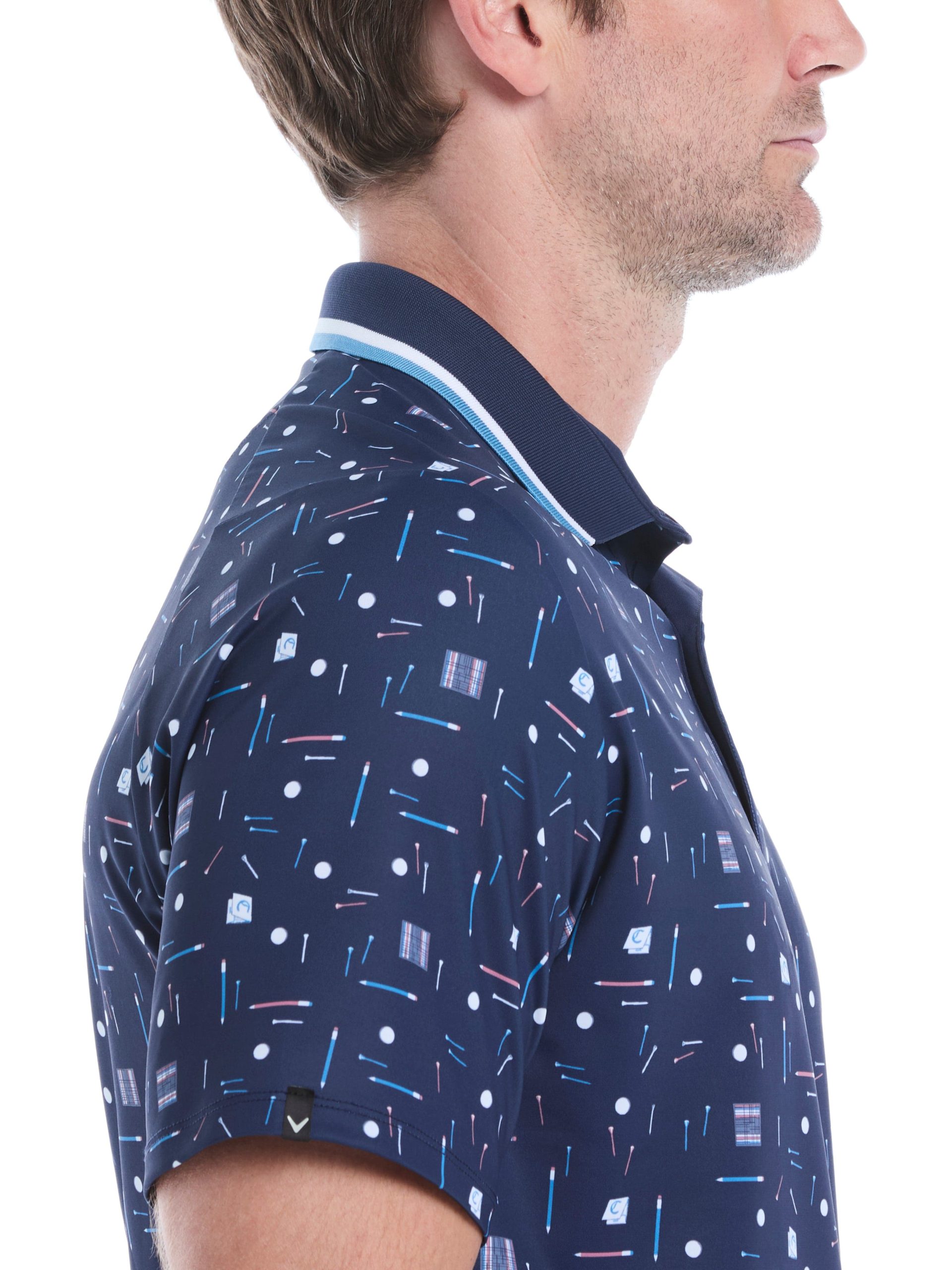 Mens Golf Collection Print Golf Polo Shirt - Image 5