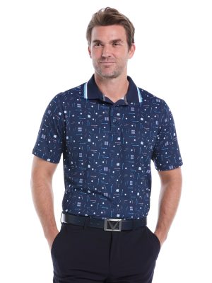 Mens Golf Collection Print Golf Polo Shirt