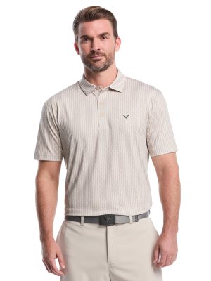 Mens Herringbone Print Polo