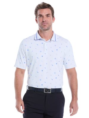 Mens Memento Print Golf Polo