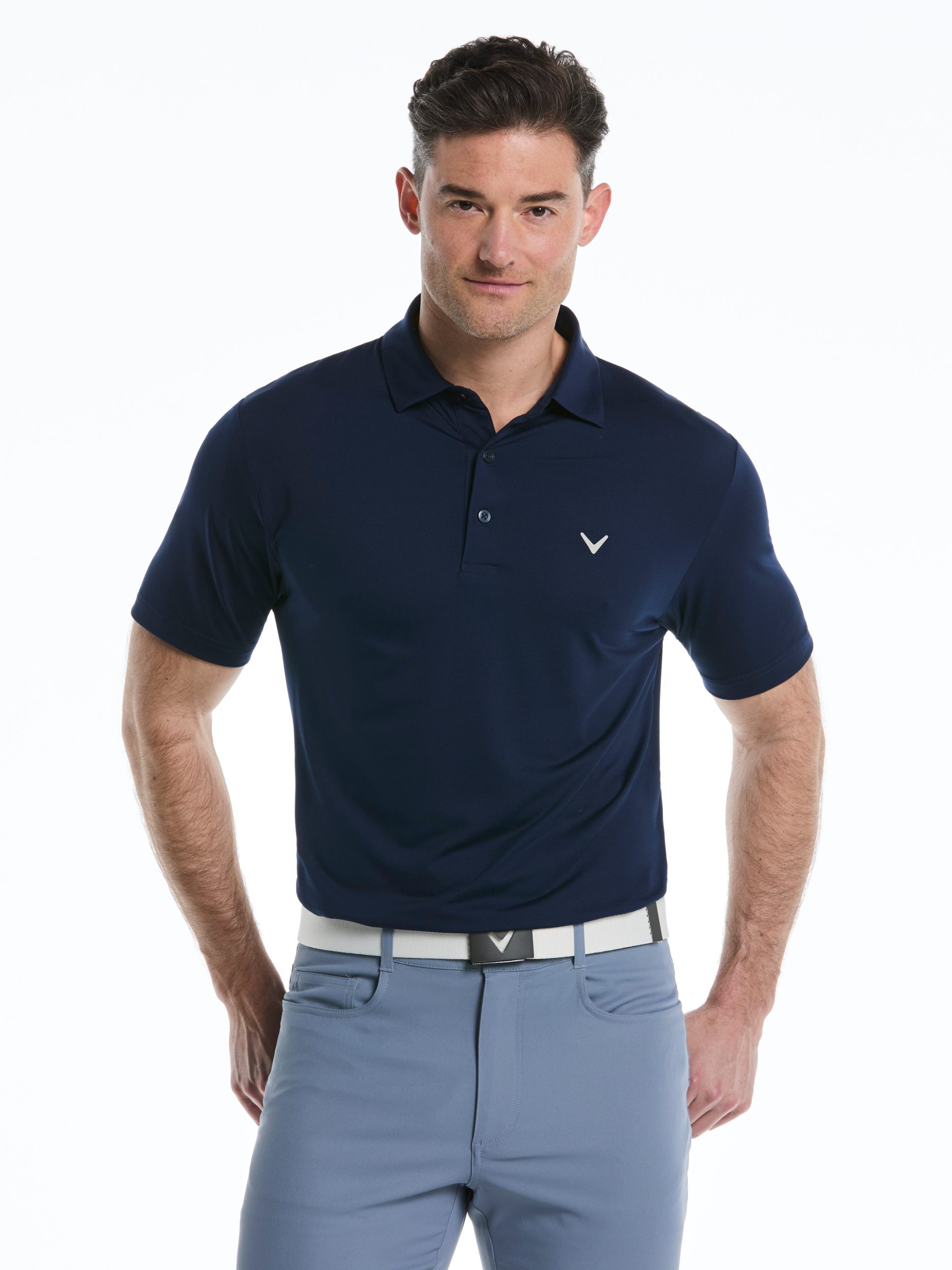 Mens Micro Hex Golf Polo Shirt - Image 9