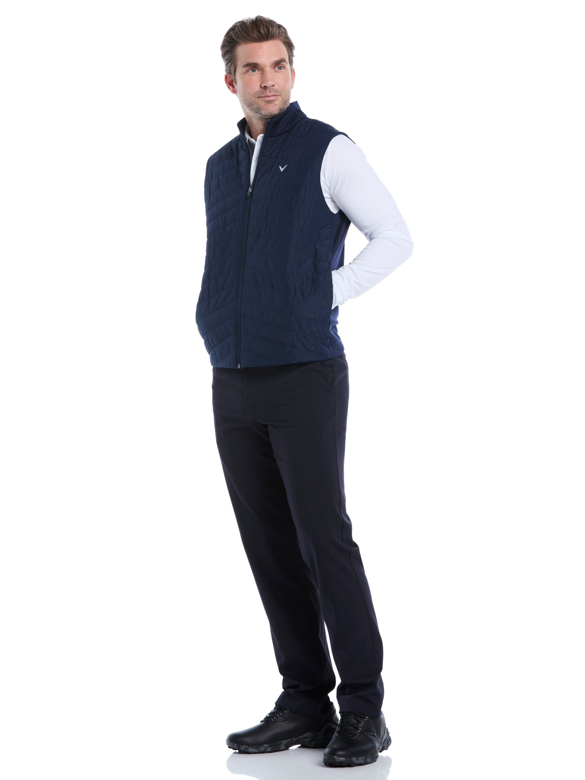 Mens Quilted Puffer Full Zip Golf Vest - Image 12
