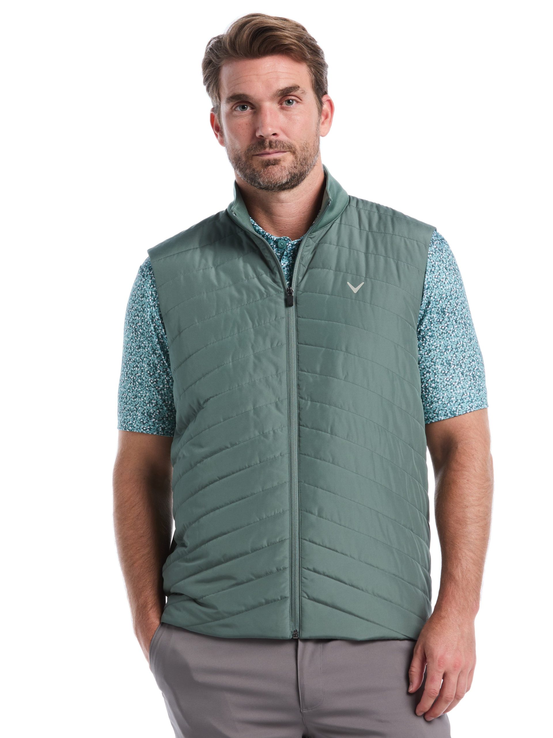 Mens Quilted Puffer Full Zip Golf Vest - Image 13