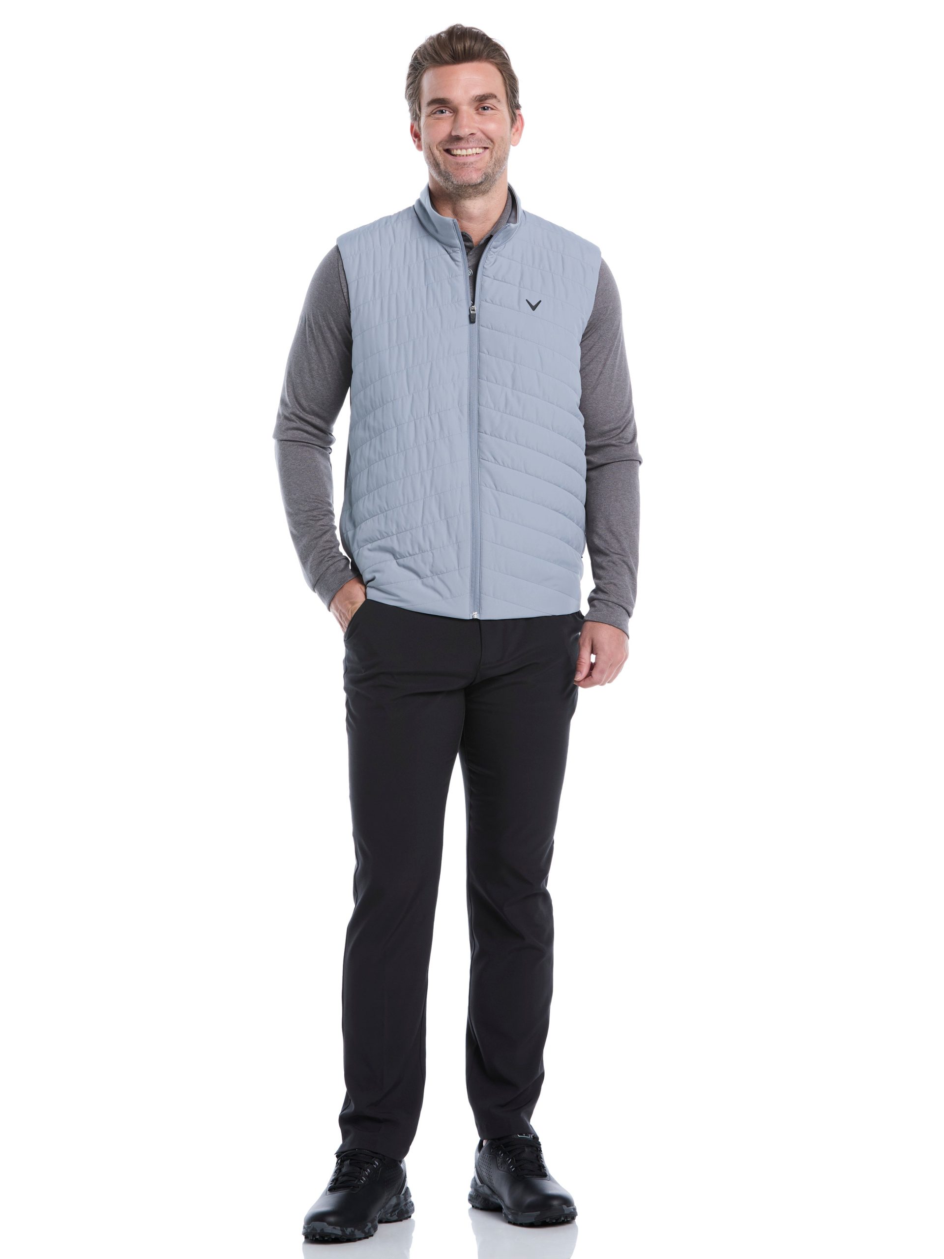 Mens Quilted Puffer Full Zip Golf Vest - Image 4