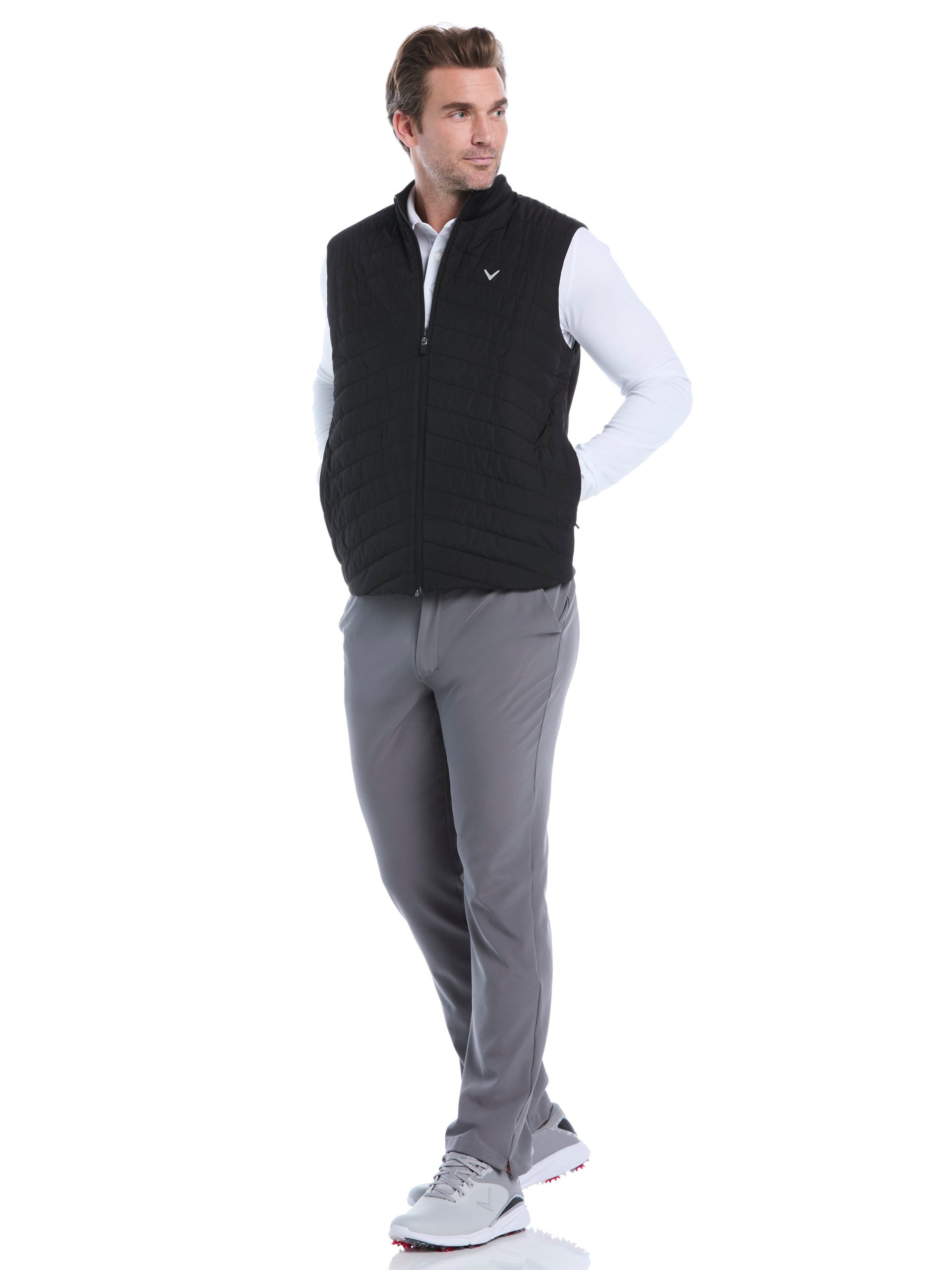 Mens Quilted Puffer Full Zip Golf Vest - Image 8
