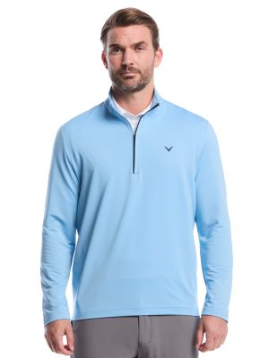 Mens Solid Sun Quarter Zip Pullover