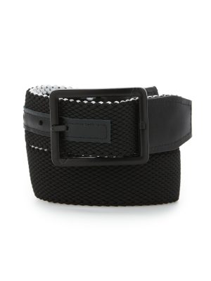 Mens Striped Stretch Belt