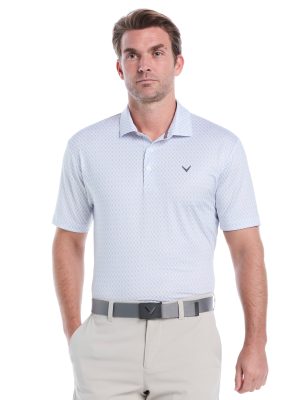 Mens Textured Chevron Geo Polo