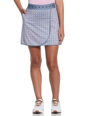 Womens 17 Chevron Geo Wrap Skort
