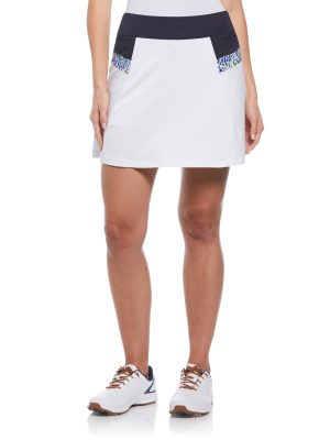 Womens 17 Digital Confetti Print Block Golf Skort