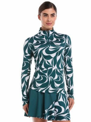 Womens Abstract Swirl Print Sun Protection