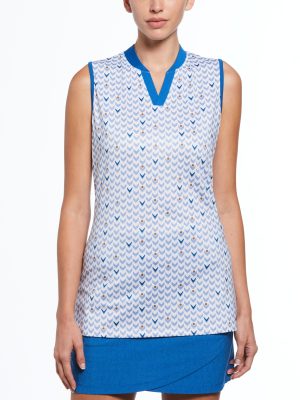 Womens Geo Print Polo