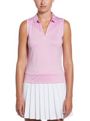 Womens Golf Top With Mesh Insert