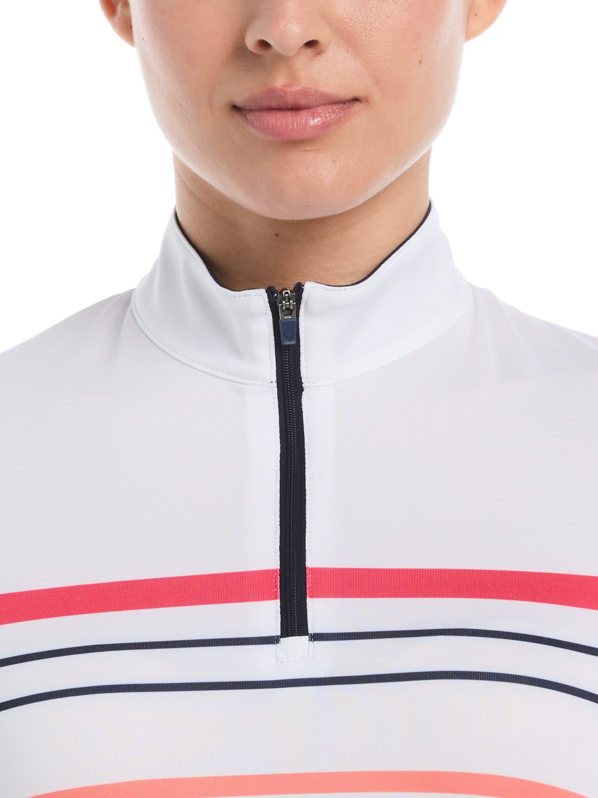 Womens Long Sleeve Engineered Stripe Golf Shirt - Image 3