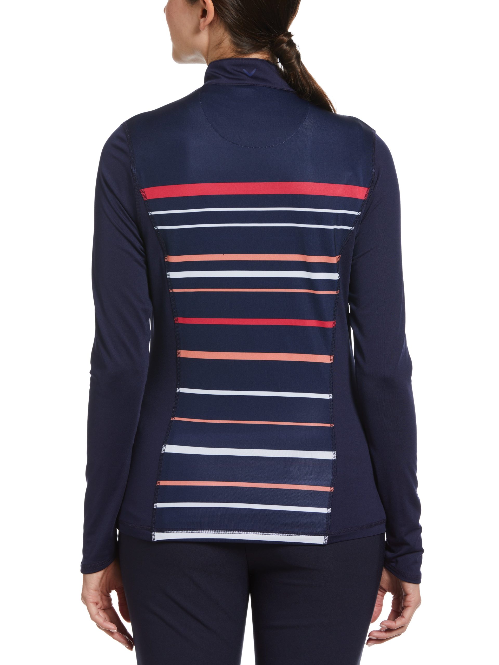 Womens Long Sleeve Engineered Stripe Golf Shirt - Image 6